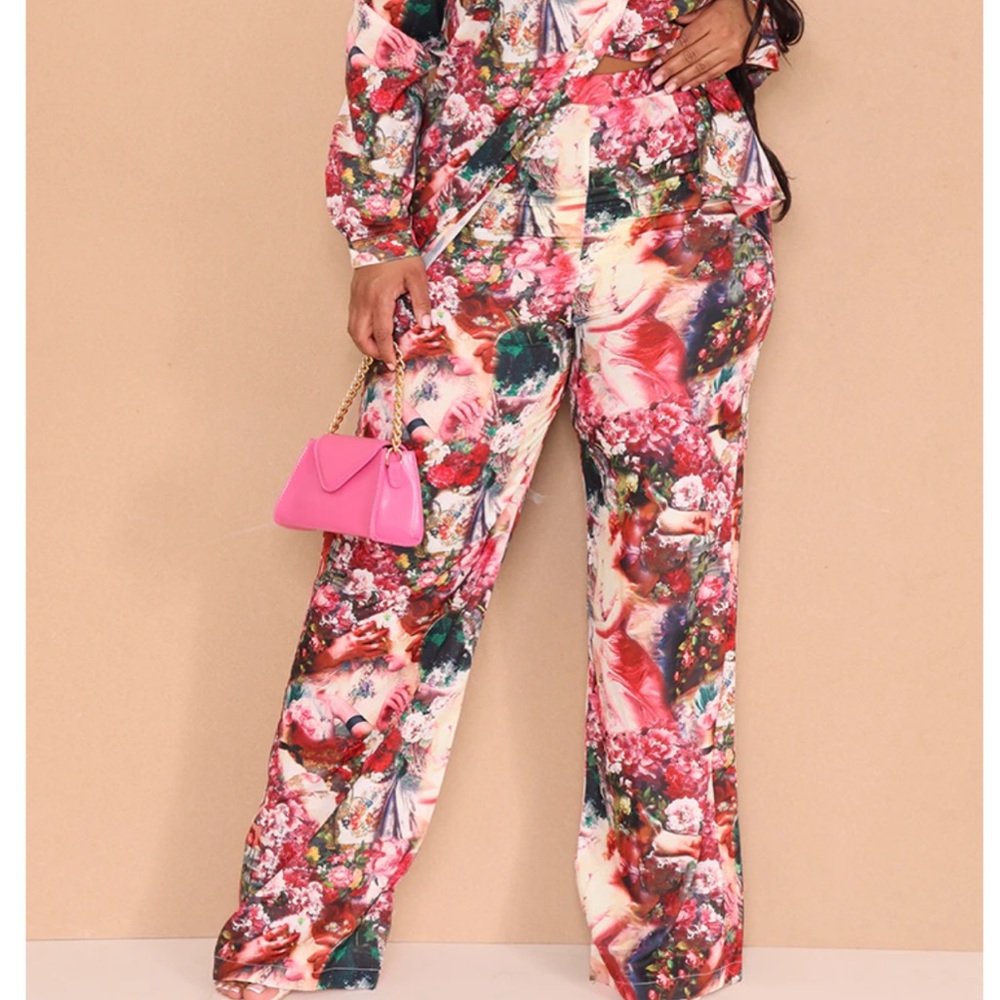 PLT- Floral Satin Pants-BRAND NEW